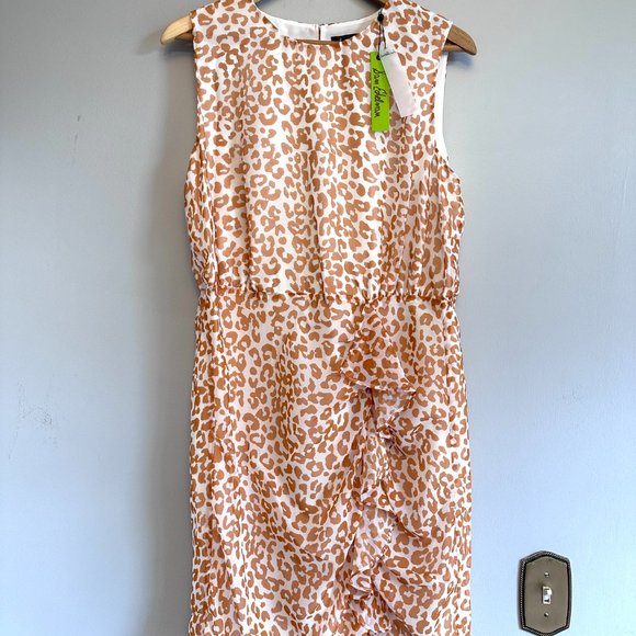 Sam Edelman NWT Anthropologie Soft Leopard Ruffle-Accent Sleeveless Dress $138 - Picture 2 of 9